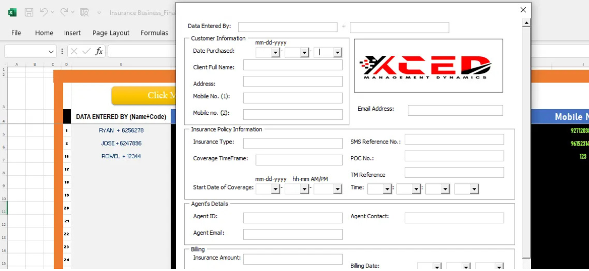 Data Entry Form