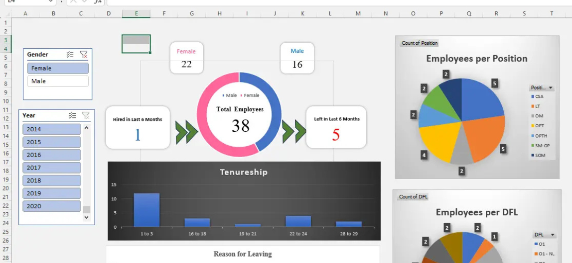 Excel Employee Dashboard